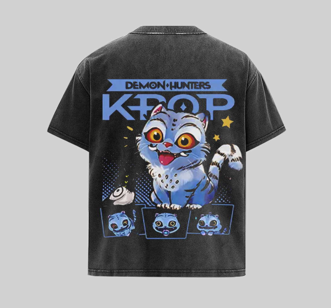 Derpy Tiger Blue Kpop Demon Hunters VRS Tee [KPX] - Image 2
